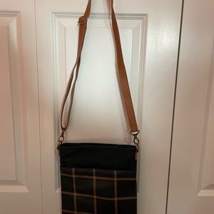 Thirty One Organizing Shoulder Bag Ltd. Caramel Windowpane Pebble Demo